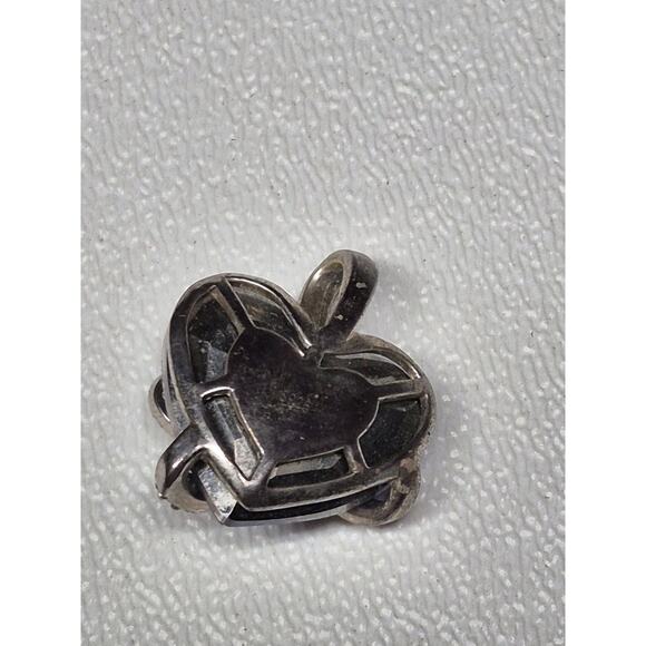 Sterling Silver Blue Crystal "I Love You Forever" Pendant - Picture 2 of 3